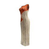 Sultry Knit Colorblock Dress
