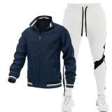 Customizable Logo Jacket and Printed Athletic Pants Set