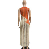 Sultry Knit Colorblock Dress