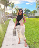 Sultry Knit Colorblock Dress