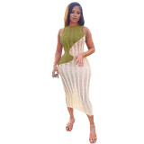 Sultry Knit Colorblock Dress