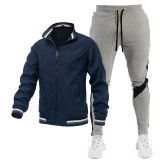Customizable Logo Jacket and Printed Athletic Pants Set