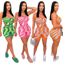 Casual 2 Piece Set Straps Zebra Print Short Set Casual 2 Piece Set Straps Zebra Print Short Set