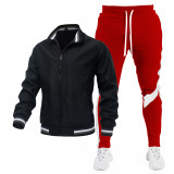 Customizable Logo Jacket and Printed Athletic Pants Set