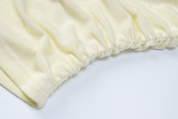 Off-Shoulder Long Sleeves Tight-Fit Ruched T-Shirt