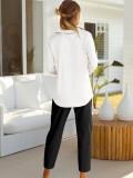 Elegant and Versatile Top  Loose Cardigan Style Shirt with Long Sleeves