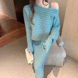 Midi Length Cami Dress + Short Knit Sweater