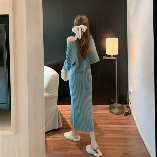 Midi Length Cami Dress + Short Knit Sweater