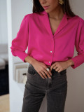Elegant and Versatile Top  Loose Cardigan Style Shirt with Long Sleeves