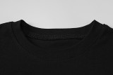 Animal Print Pattern Slim Fit Round Neck Short Sleeve T-Shirt Top Cotton