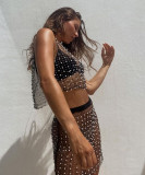 Sexy Sparkling Rhinestone Sheer Beach Set