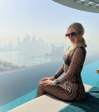Sexy Beaded Mesh Long Sleeved Cover shirt Dress