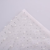 Seductive Pearl and Rhinestone Tie-Up Belt Mesh Skirt