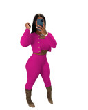 Solid Color Knitted Sweater Cardigan Three Piece Set