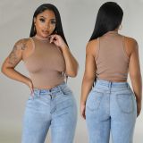 Fashion Sports Casual Short Top Solid Tank Top