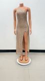 Sultry Shoulder Sleeveless Sequin Dress