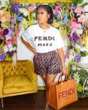 Summer Embroidery + Printing Short Sleeve Shorts Set