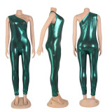 Metallic Sleeveless Jumpsuit