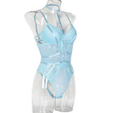 Lace Patchwork Sexy Halter Slimming bodysuit for Women