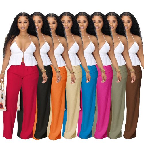 Summer Women Breathable and Comfy Linen Cotton Pants