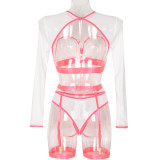 Seductive Mesh and Strap Three-Piece Set