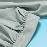 Sexy Off Shoulder Lantern Sleeves Wrapped Tops Long Skirts Two Pieces