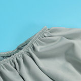 Sexy Off Shoulder Lantern Sleeves Wrapped Tops Long Skirts Two Pieces