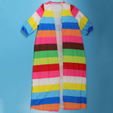 Oversized Positional Print Rainbow Long Flowy Cardigan Jacket
