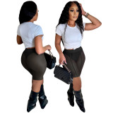 Sexy Nightclub Mesh Perspective Half Shorts with Panties