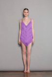 Fashionable Fringed Spaghetti Strap Dress