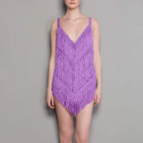 Fashionable Fringed Spaghetti Strap Dress