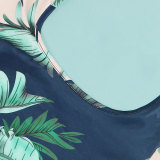 Women's Printed Navel Bodycon Suit Casual Boho Party Two Piece Set Summer Sexy Boat Neck Sleeveless Top and Long Skirt Beachwear