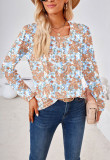 Floral Long-Sleeve Square Neck Top - Women