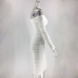 Off Shoulder Ruched Mesh Bodycon Dress