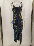 Seductive Straps Sparkling Backless Evening Gown