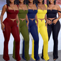 Casual Daily Vacation Plain Solid Color Square Collar Sleeveless Crop Tops Tracksuit Two Pieces Casual Daily Vacation Plain Solid Color Square Collar Sleeveless Crop Tops Tracksuit Two Pieces