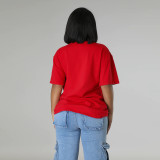 Ladies Printed Casual Loose Short Sleeve T-Shirt