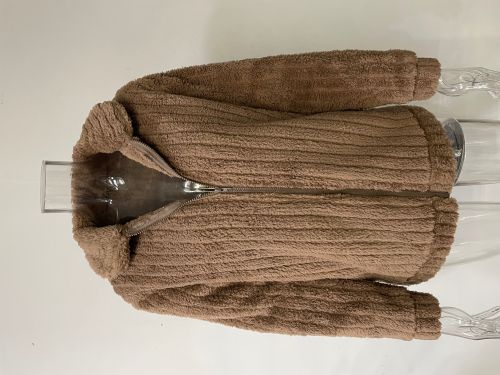 Womens Long Sleeve Zip Up Front Warm Casual Pit Plush Jacket Outwear Cardigan