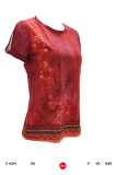 Summer Top Women O Neck Cropped Short Sleeve Top Loose Fit Elegant Daily Casual Lady Tops