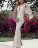 Stunning Silver Mermaid Sequin Dress