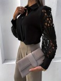 Lace Sleeve Women's Button-Up Shirt