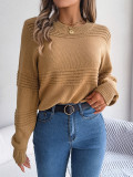 Autumn/Winter Casual Round Neck Long Sleeve Knitted Pullover Sweater