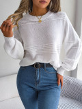 Autumn/Winter Casual Round Neck Long Sleeve Knitted Pullover Sweater