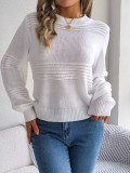 Autumn/Winter Casual Round Neck Long Sleeve Knitted Pullover Sweater