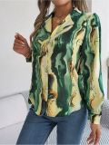 Autumn Casual Contrast Tailored Collar Long Sleeve Shirt