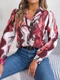 Autumn Casual Contrast Tailored Collar Long Sleeve Shirt