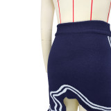 Solid Color Sexy Irregular Knitted Skirt