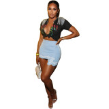 Solid Color Sexy Irregular Knitted Skirt