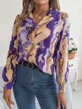 Autumn Casual Contrast Tailored Collar Long Sleeve Shirt