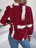 Autumn/Winter Contrast Color Striped Tailored Collar Long Sleeve Shirts